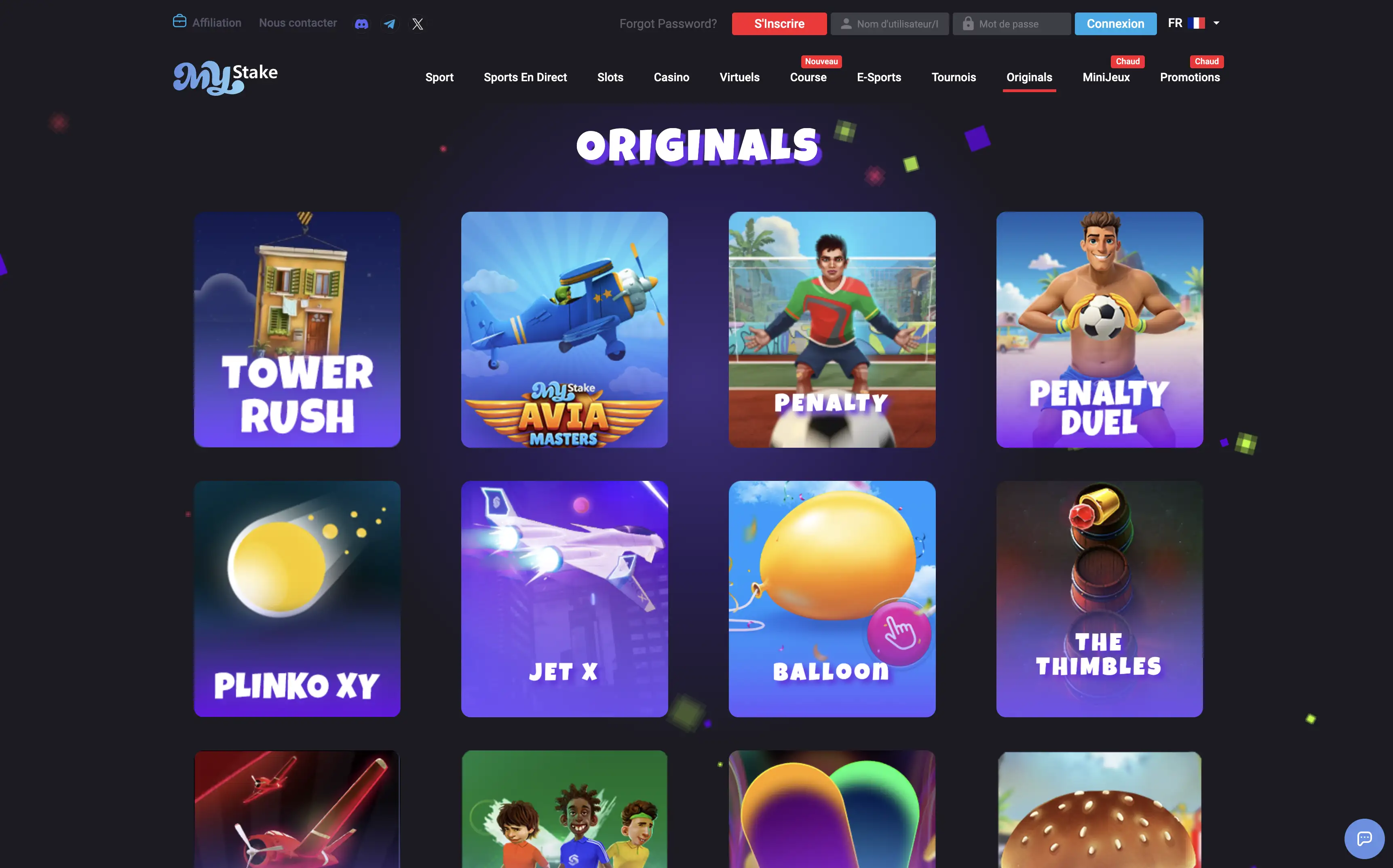 Mini-jeux disponibles sur MyStake